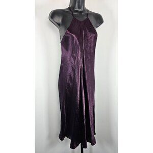 The Limited Spaghetti Strap Satin Slip Dress - Purple - SZ LG